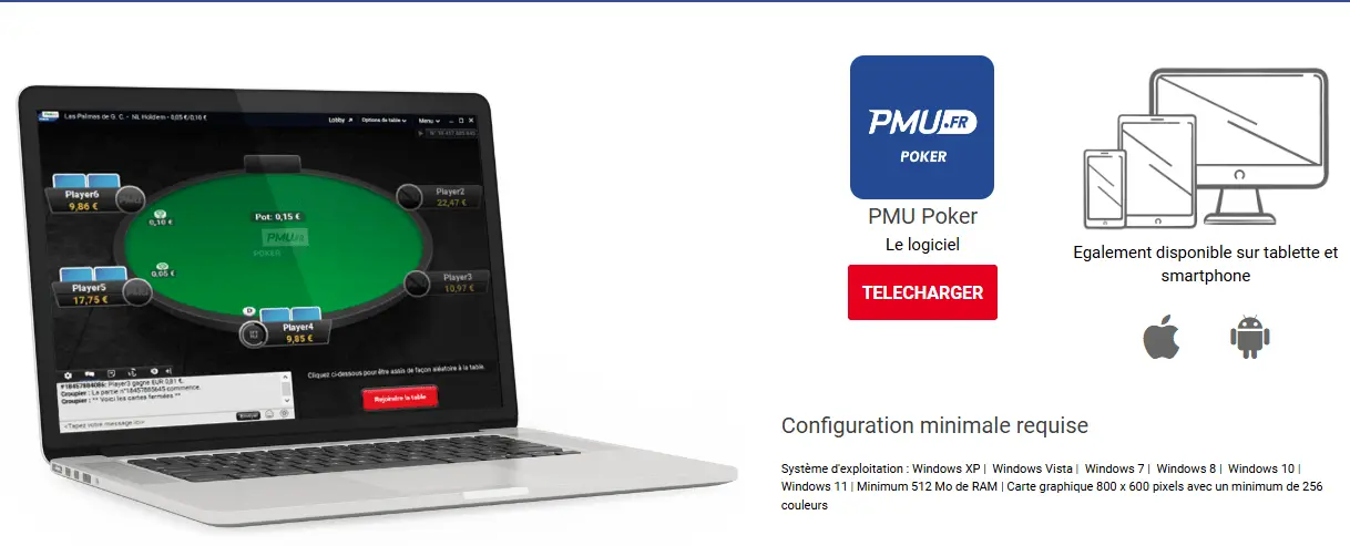 PMU Poker sur mobile, tablette et ordinateur